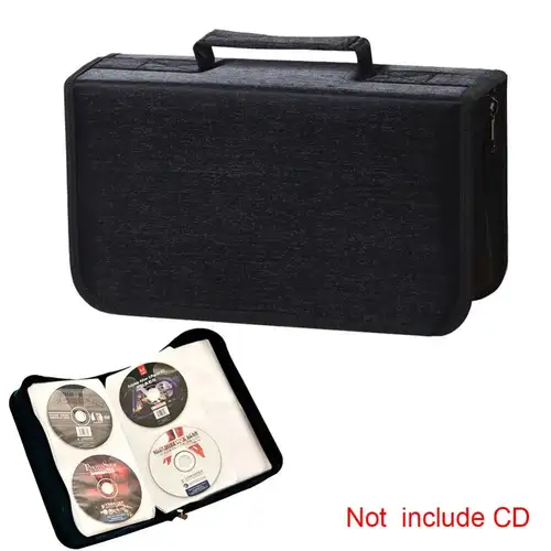 DVD Case Holder 128 Disc CD Storage Bag Zipper Binder Travel Disc Box Waterproof Portable CD Storage Box DVD - Image 3