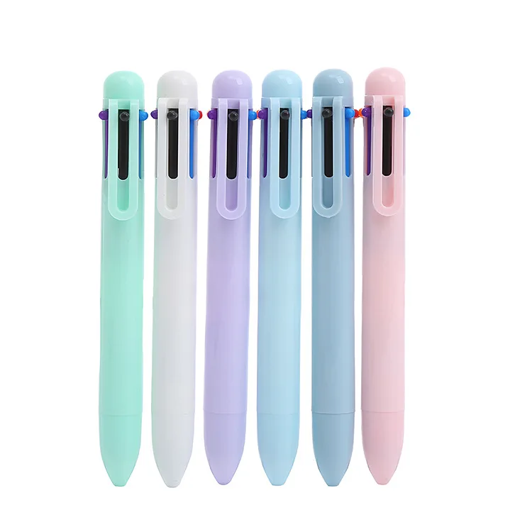 

80PCS Stationery School Supplies 6 Color Macaron Pens Multicolor Ballpoint Pen Multifunction Office Creative Kids Pen