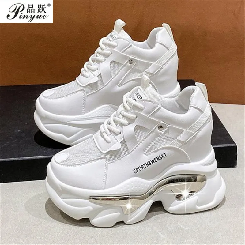 

11cm Women Chunky Sneakers Platform Sports Shoes Summer Thick Bottom Breathable Mesh Casual Shoes High Heels 34 39