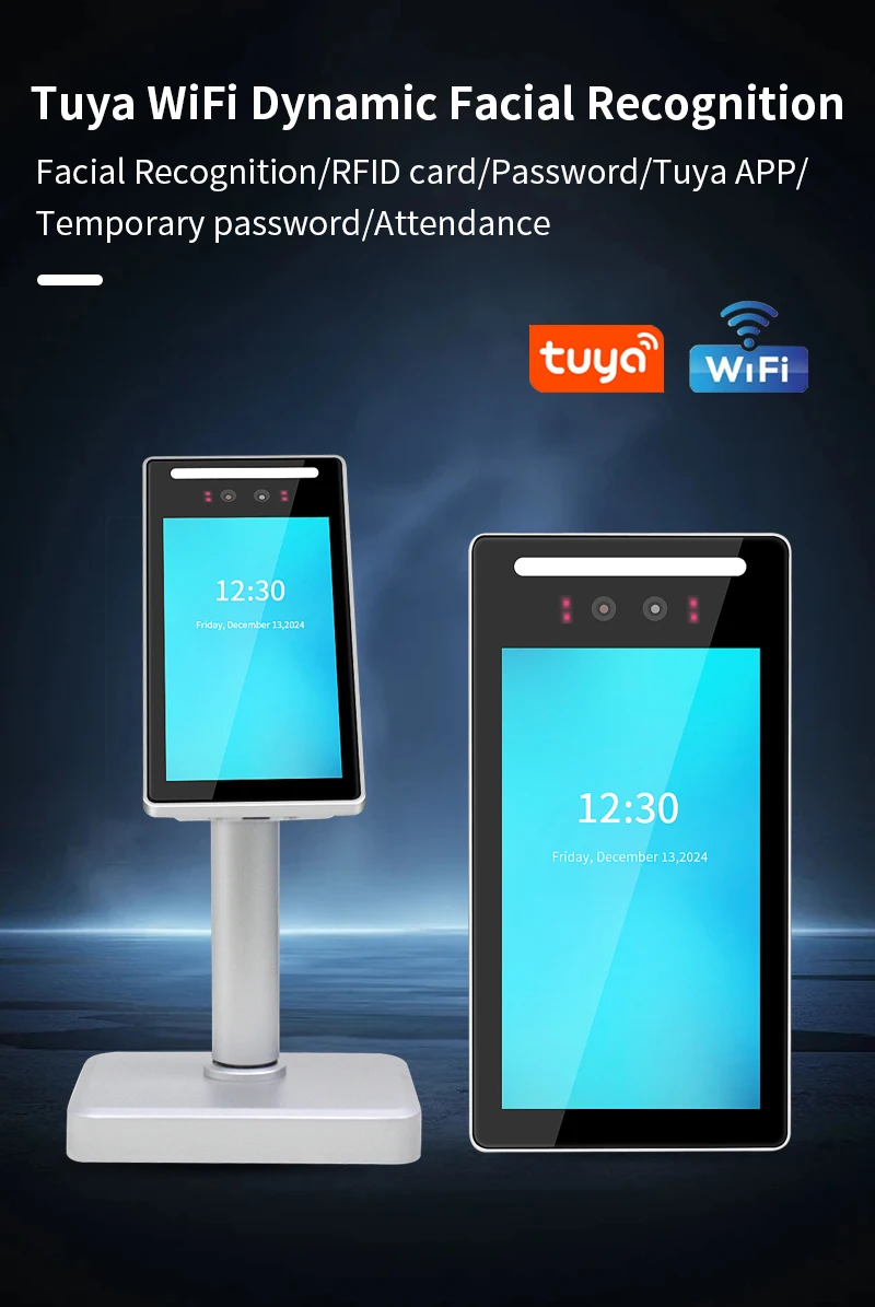 Asia Teco 7 inch 5000user Tuya APP TCP/IP WIFI Dynamic Face Recognition Access C