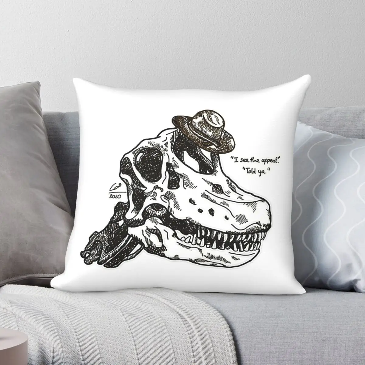 

JOEL DINOSAUR TLOU2 Pillowcase Polyester Linen Velvet Pattern Zip Decor Sofa Cushion Cover