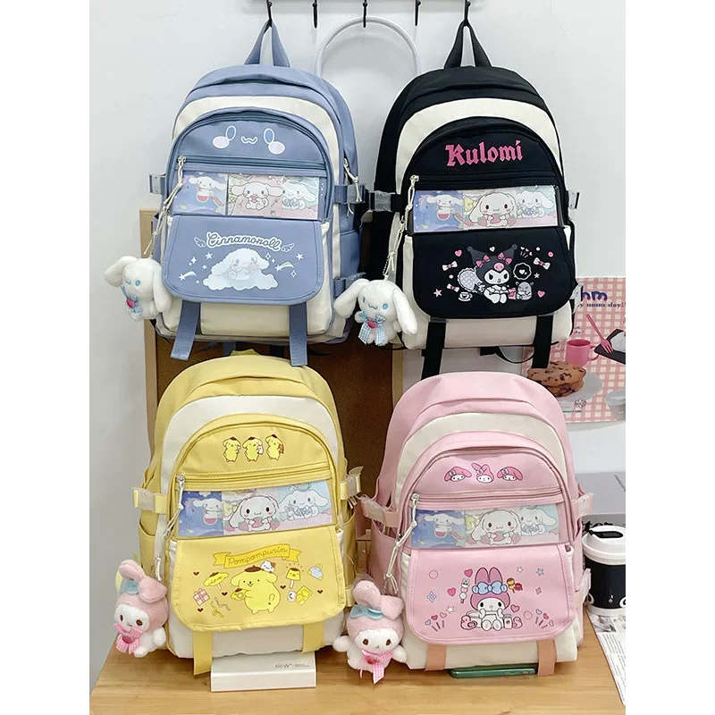 

Новинка, школьный рюкзак Sanrio Clow M, легкий рюкзак для девушек, милый очень популярный школьный рюкзак в стиле Cinnamoroll Babycinnamoroll Melody