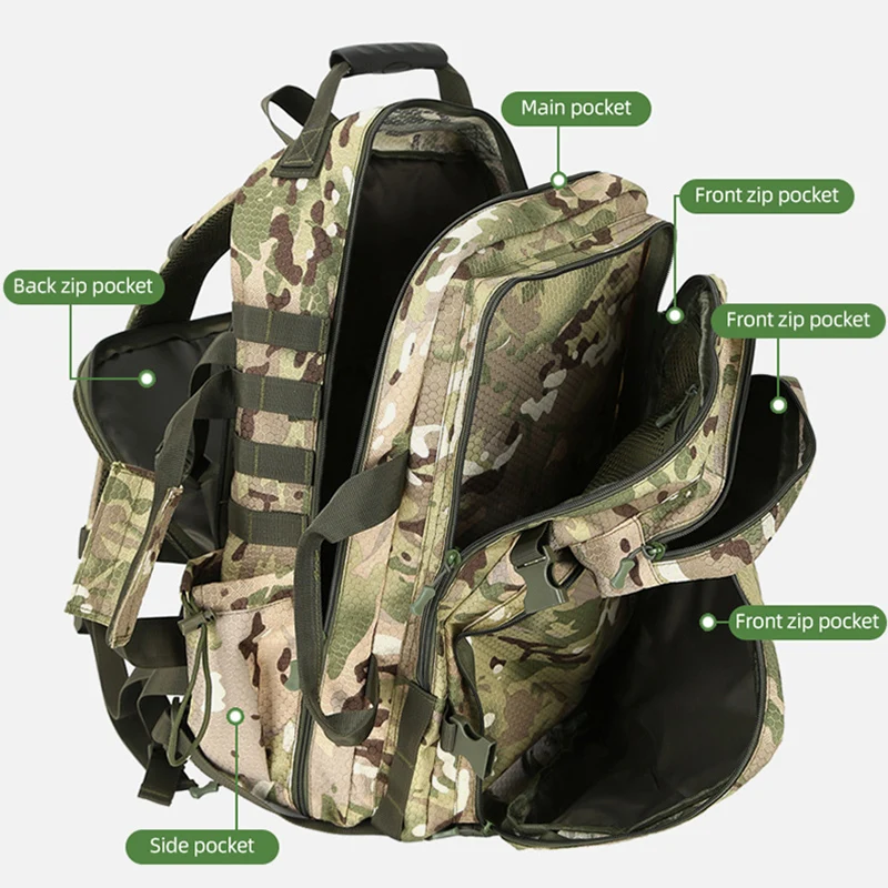 ANSNOW Mochila Táctica 30L Mochila Militar Mochilas Para Hombre Mochilas De Viaje Sacos Adultos Hombres Mujeres, Mochila De Asalto Molle Mochilas Para Portátiles Para Senderismo Camping Trekking Caz
