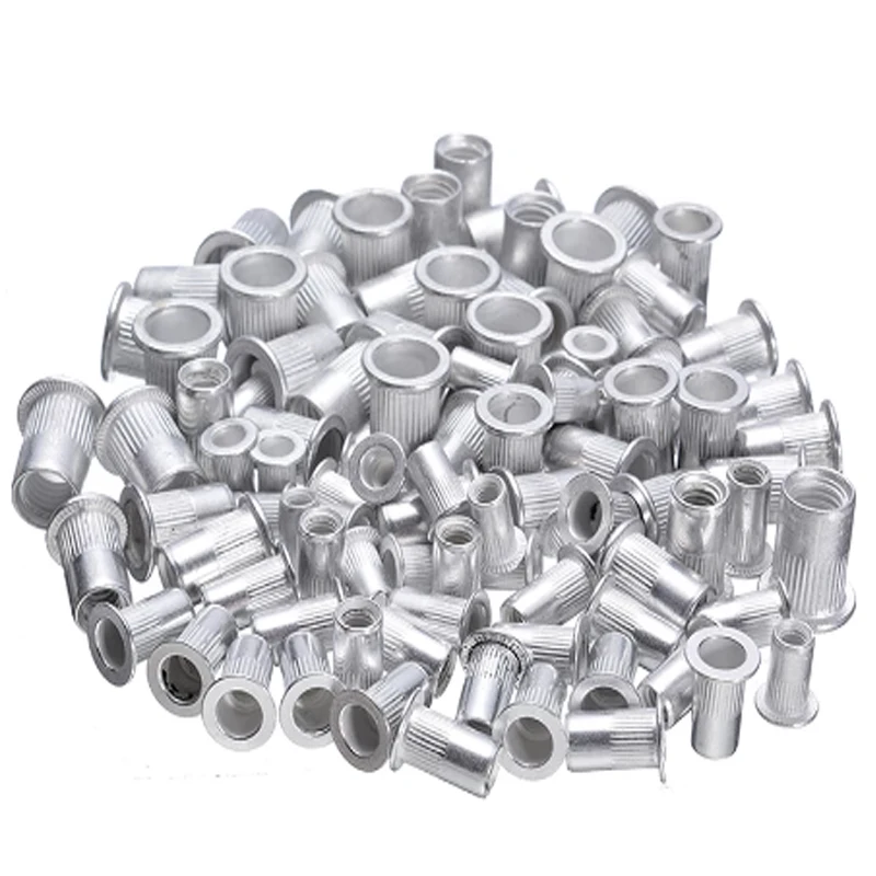 50pcs M3 M4 M5 M6 M8 M10 M12 Aluminum Alloy Rivnut Flat Head Threaded Rivet Insert Nutsert Cap Rivet Nut rivet nuts set