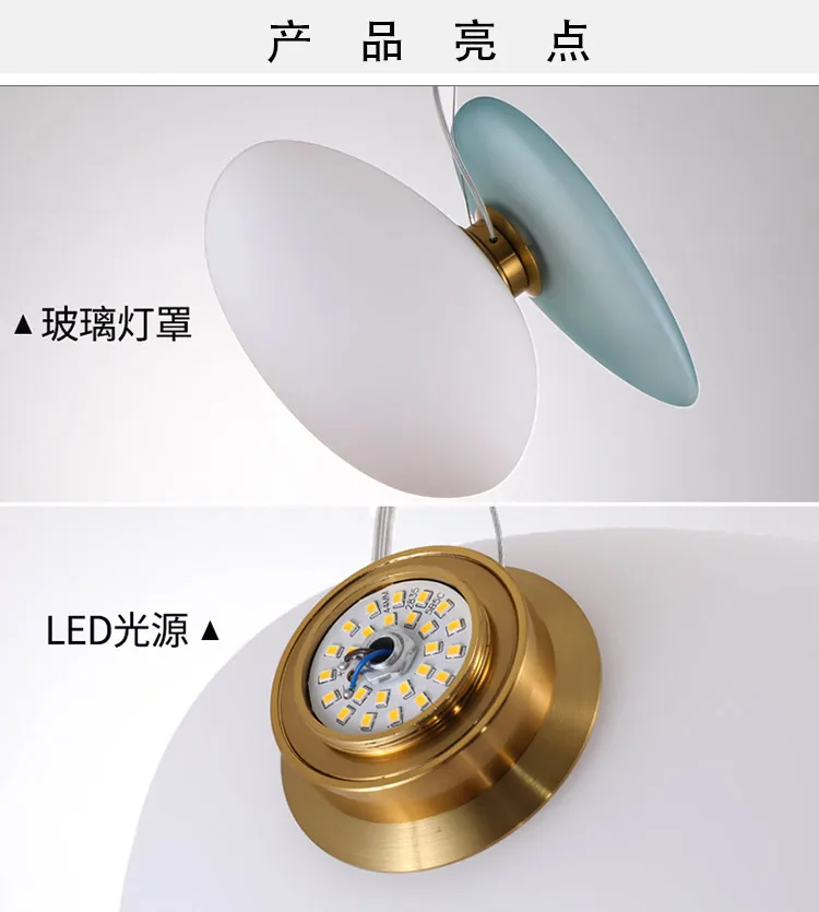 Pebble LED Pendelleuchte Glasfarbene Pendelleuchte ​ Designer Dekoration Licht Schlafzimmer Nachttischlampe Küche Café Beleuchtung – Detail 2