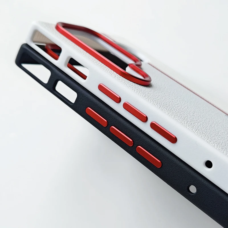 Minimalist Splicing PU Leather + Hard PC Anti-Fall Non-Slip Protection Phone Case