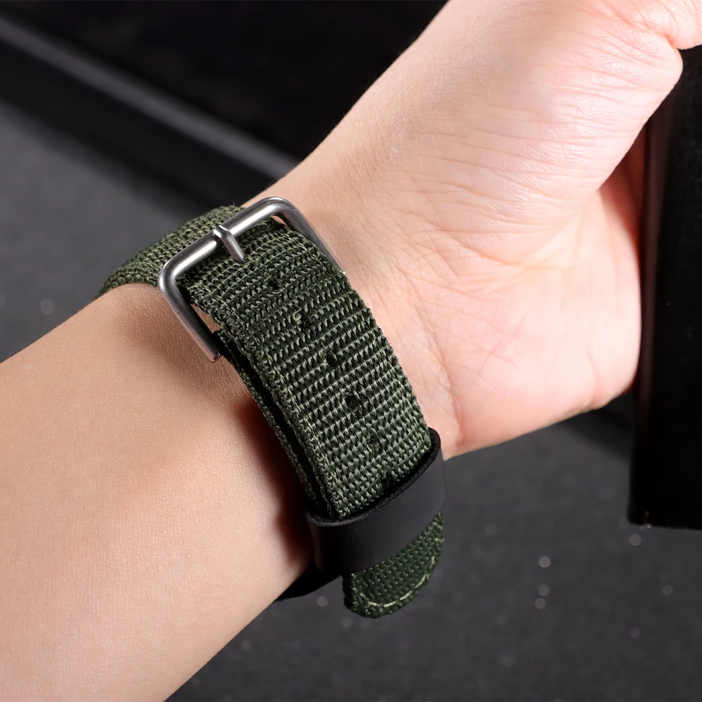 Nylon für Casio für F-91W W-800H Uhrenarmband SGW400 F91W F84 F105/108/A158/168 AE1200/1300 18mm Rindslederarmband Herren Damen Armband – Detail 5