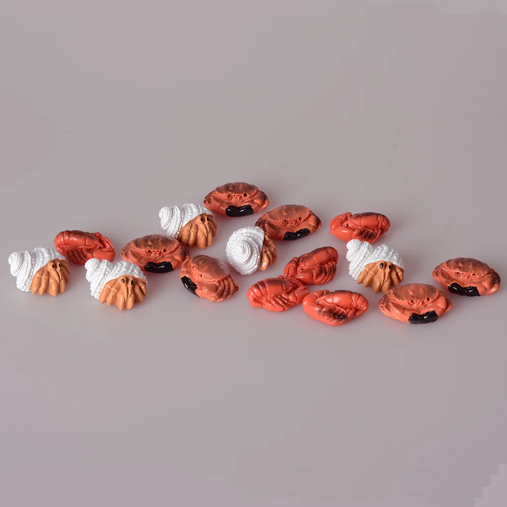 5 шт. моделирование Омар Краб раковины миниатюрные фигурки полимерные Стразы