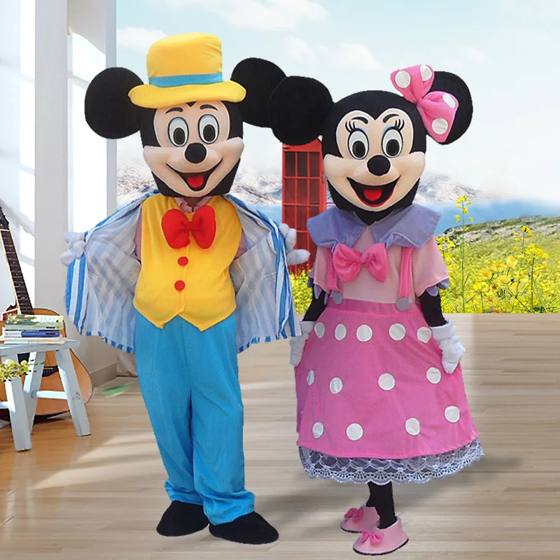 Disney Mickey Minnie Mouse Mascot Costume Cartoon Characters Advertising Event Party Cosplay Dress Suit Animal Carnival Props mascot costume