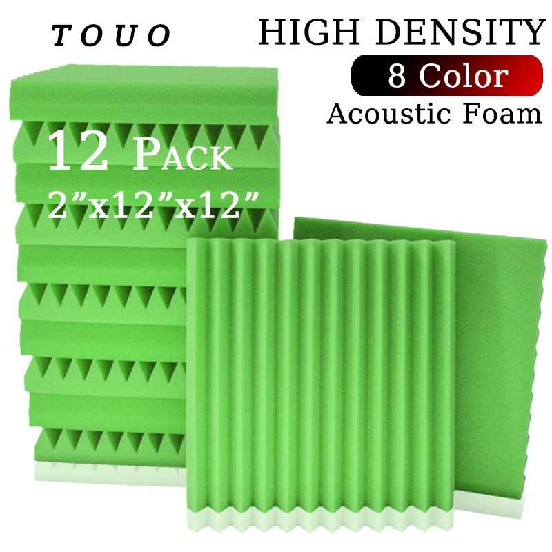 

TOUO Sound Absorbing Noise Sponge Foam 12 Pcs Sound Proof Insulation Studio Acoustic Foam Panels Ktv Sound-Absorbing Material