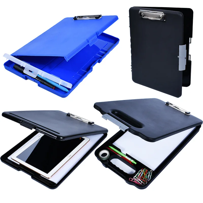 A4 Plastic Storage Clipboard File Box Case Document File Folder Clipboard Office