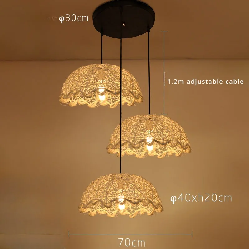 3 Heads E27 Hanging Decor Chandeliers Bamboo Pendant Lights Asia Restaurant Hotel Pendant Lamp Living Room Hanging Bamboo Light 4
