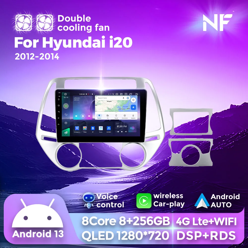 

4G LTE Android 13 для Hyundai I20 2008 2009 2010 2012 автомобильное радио стерео беспроводное Carplay Android автомобильный двойной вентилятор мультимедийный плеер