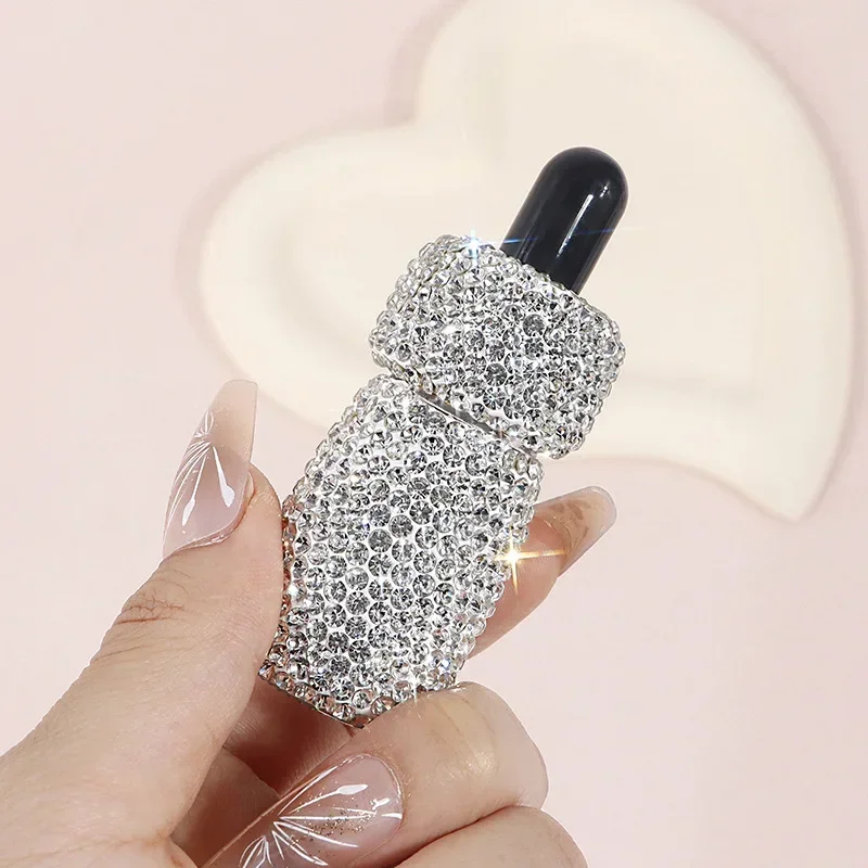 5ml Sparkling Rhinestone Essential Oil Lotion Split Bottle Portable Dropper Glass Jar Mini Sample Empty Reusable Storage Bottle 2