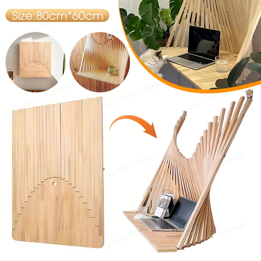 Folding Desk Wall Mounted Invisible Computer Table Home Fashion Mobile Laptop Table Furniture Room Desk Study Decor