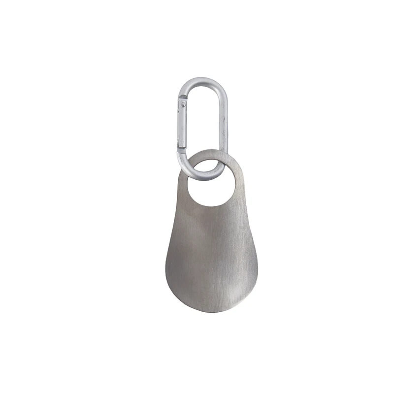 전문 신발 뿔 스푼, 스테인리스강 금속 신발 경적, 카라비너 포함 신발 리프터 도구, 7.5cm, 1PC