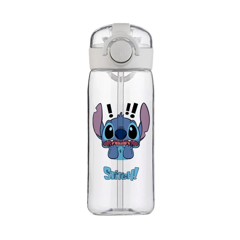 Kids Water Bottle 400ML Disney Stitch Cup Clear Plastic School Water Bottle Outdoor Sport Leak Proof Cute Water Bottle for Kids