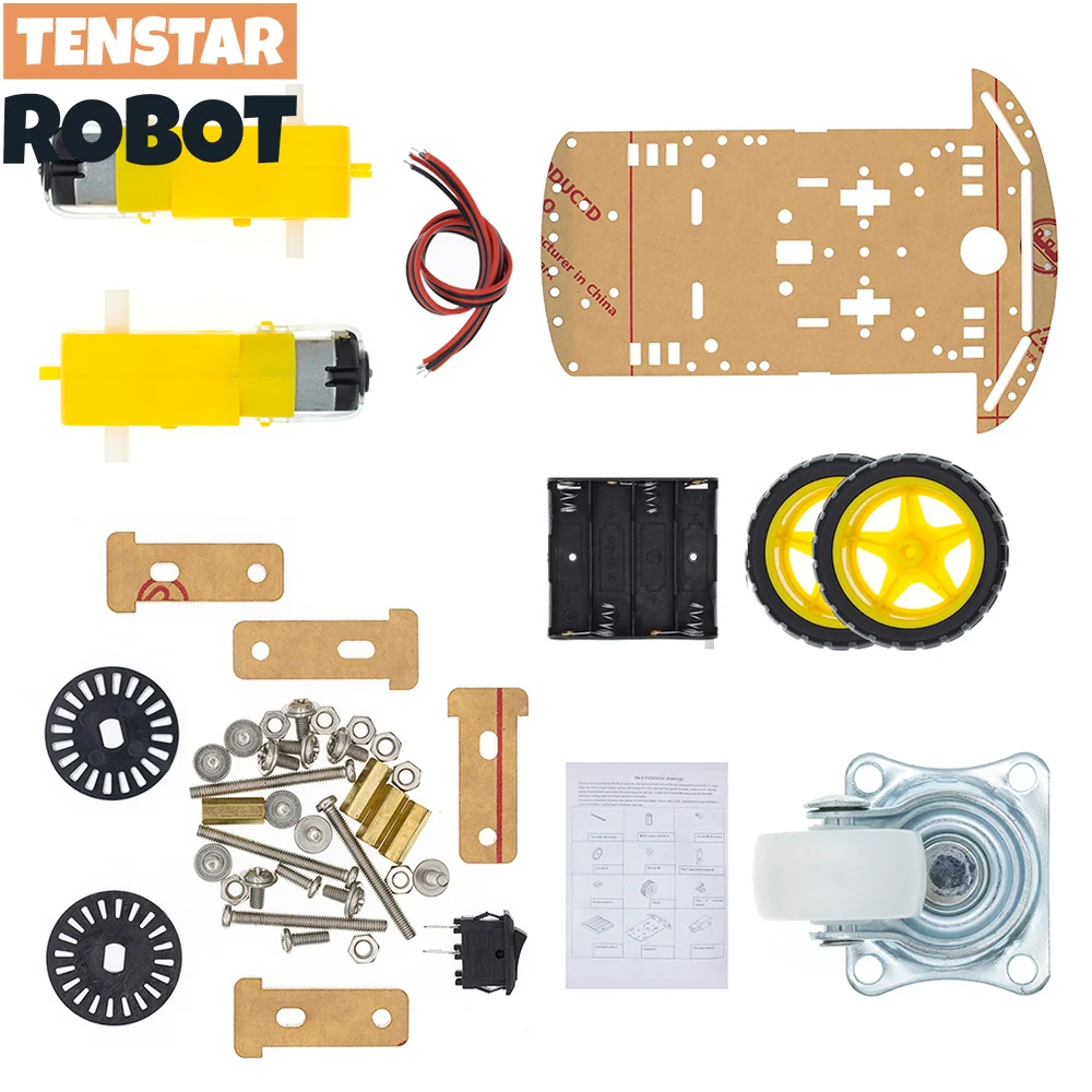 Motor-Smart-Robot-Car-Chassis-Kit-Speed-Encoder-Battery-Box-2WD-For ...