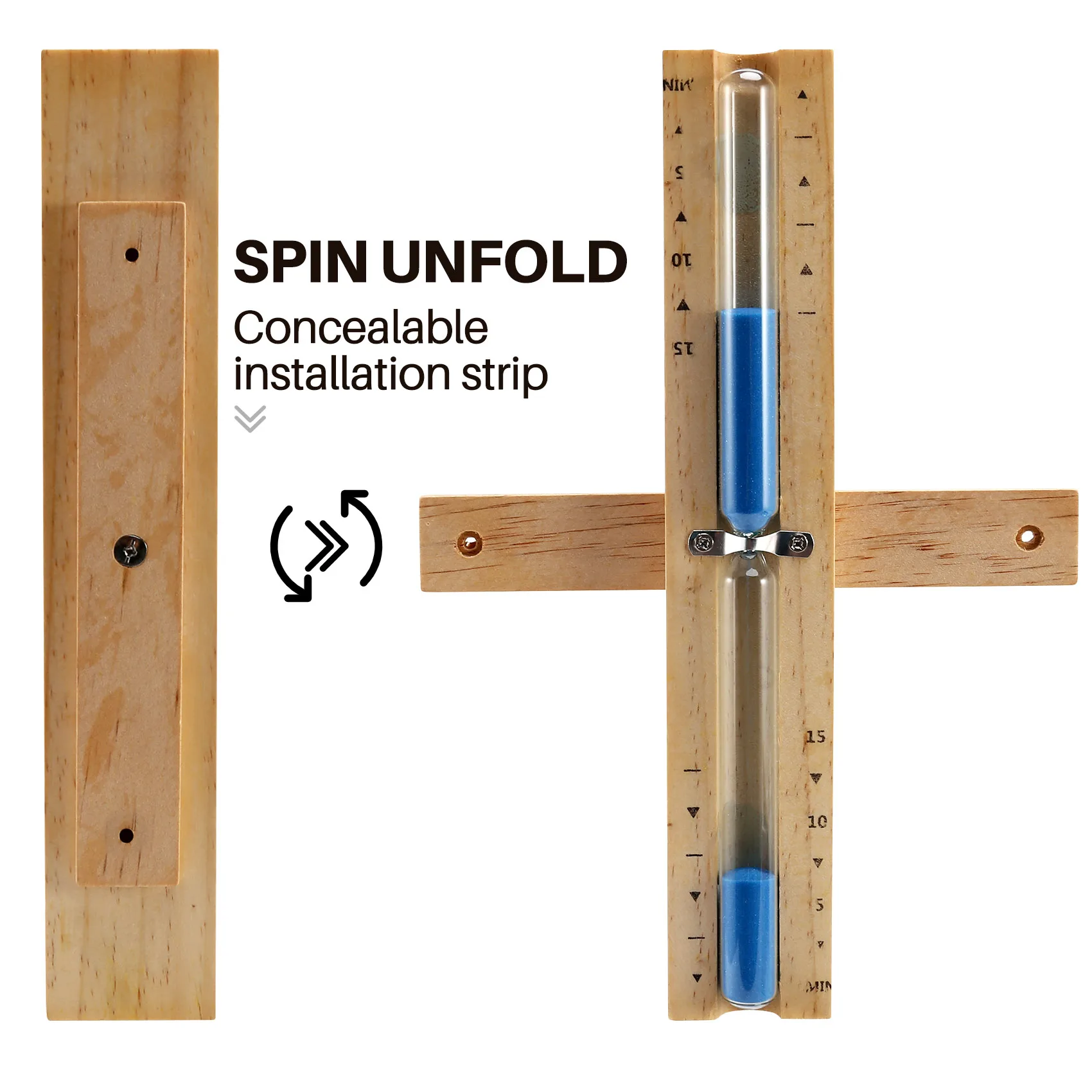 15 Minute Sand Timer Wall Rotating Countdown Clock for Sauna