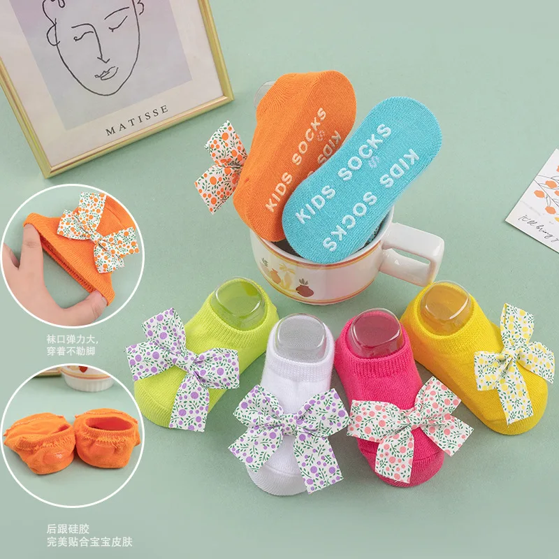 

Baby Socks Summer Breathable Cotton Infant Socks Children Kids bow Short Sock For 1-3 Years