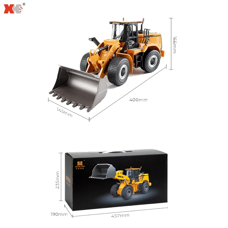 HuiNa 1552 1/16 RC 트럭 2.4G 원격 제어 11 채널 로더 트럭 라이트 합금 RC 엔지니어링 차량 장난감 자동차 소년을위한 선물