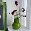 French Style Retro Green Glass Vase Living Room Home Tabletop Flower Arrangement Decoration 3