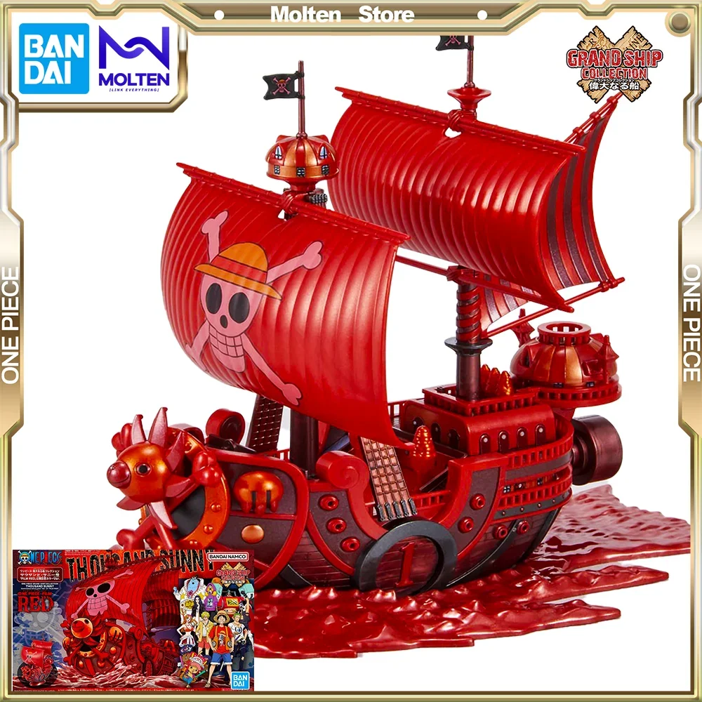 Bandai One Piece Grand Ship Collection One Piece Film Red Rufy Thousand Sunny Pirate Ship Anime Action Figure Model Kit Assembll