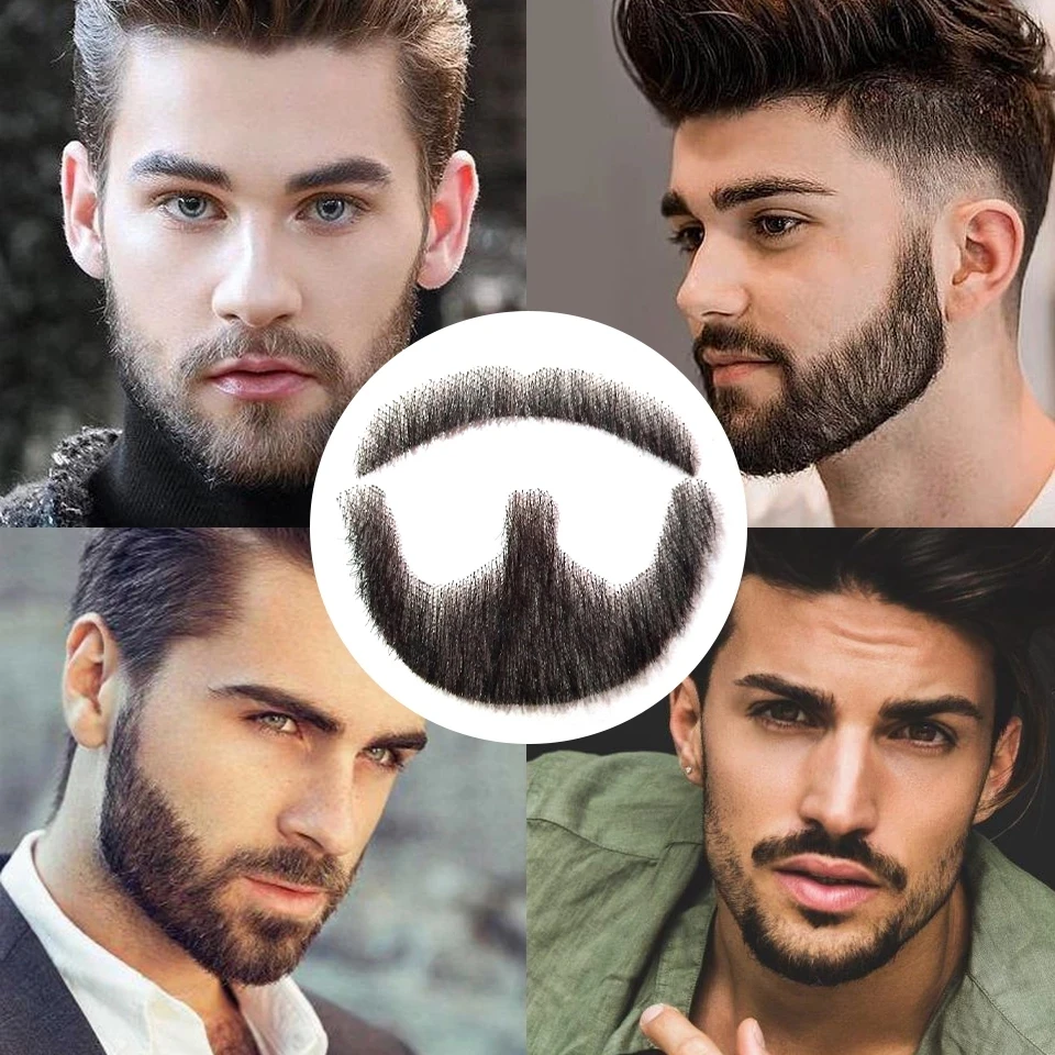 Pageup Nep Lace Beard Fake Beard For Men Mustache Hand Made By Real Hair Barba Falsa Cosplay Synthetic Lace Invisible Beards