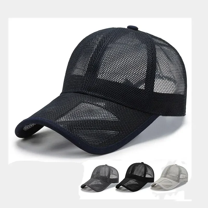 

Casquette Homme Summer Men Hat Openwork Brim Breathable Mesh Cap Outdoor Sports Sunscreen Baseball Women Sunhat Caps for Men
