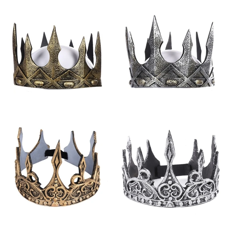 

King Soft PU Foam Crown-Vintage Halloween Headband Imperial