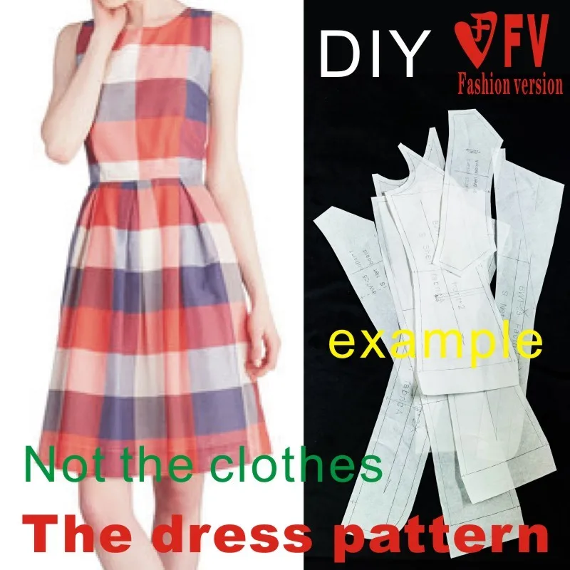 Dresses Sewing Pattern Template Cutting drawing Clothing DIY ((Not selling clothes)) BLQ- 120