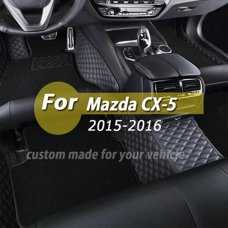

Custom Made Leather Car Floor Mats For Mazda CX5 CX-5 2015 2016 Interior Details Auto Carpets Rugs Foot Pads Accessories