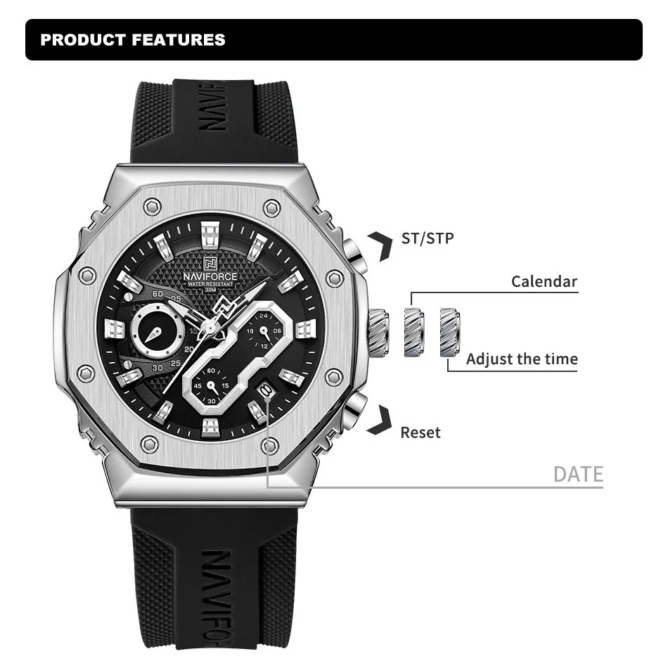 Waterproof Wristwatch Fashion Couple Watches NAVIFORCE Fashion Sport Lover's Watches for Men and Women Silicone Strap Military Waterproof Couple Wrist watches