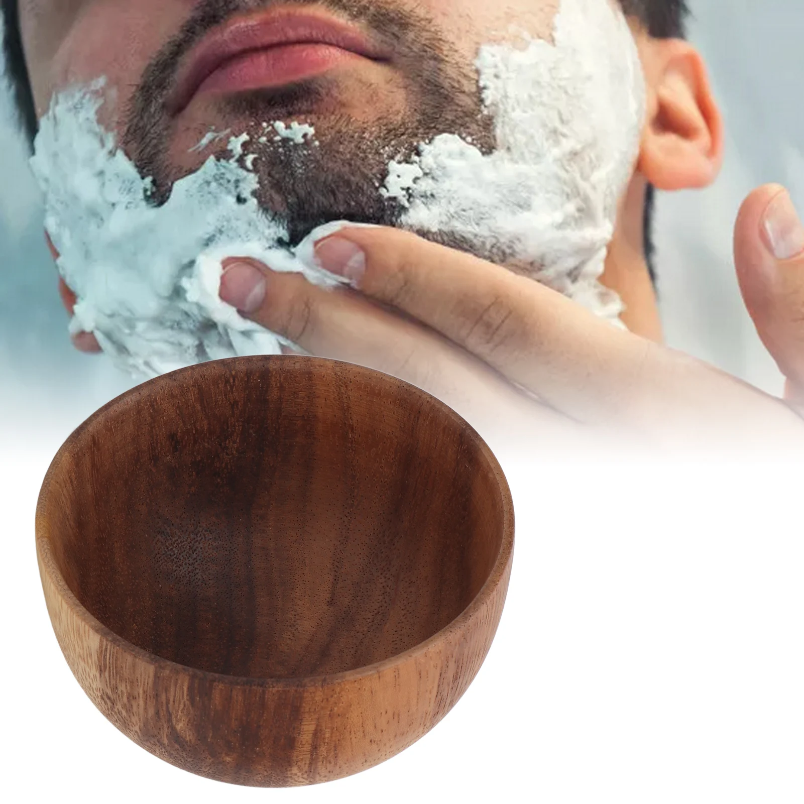 Wooden Shaving Soap Bowl Shave Cream Cup Surface Exquisite Cleaning Large Capacity Foaming for Gentleman for Hair Salon