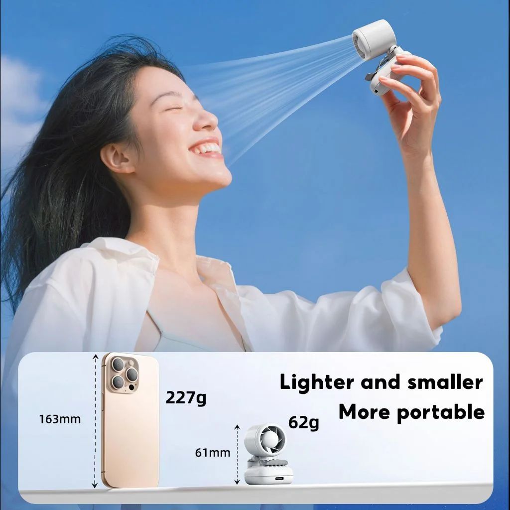 Eary Mini-Ventilator mit Clip-Befestigung für Mützen, leise, 1200-mAh-Akku, USB-C-Ladeanschluss, automatische Kühlung für den Außenbereich_voghion.com