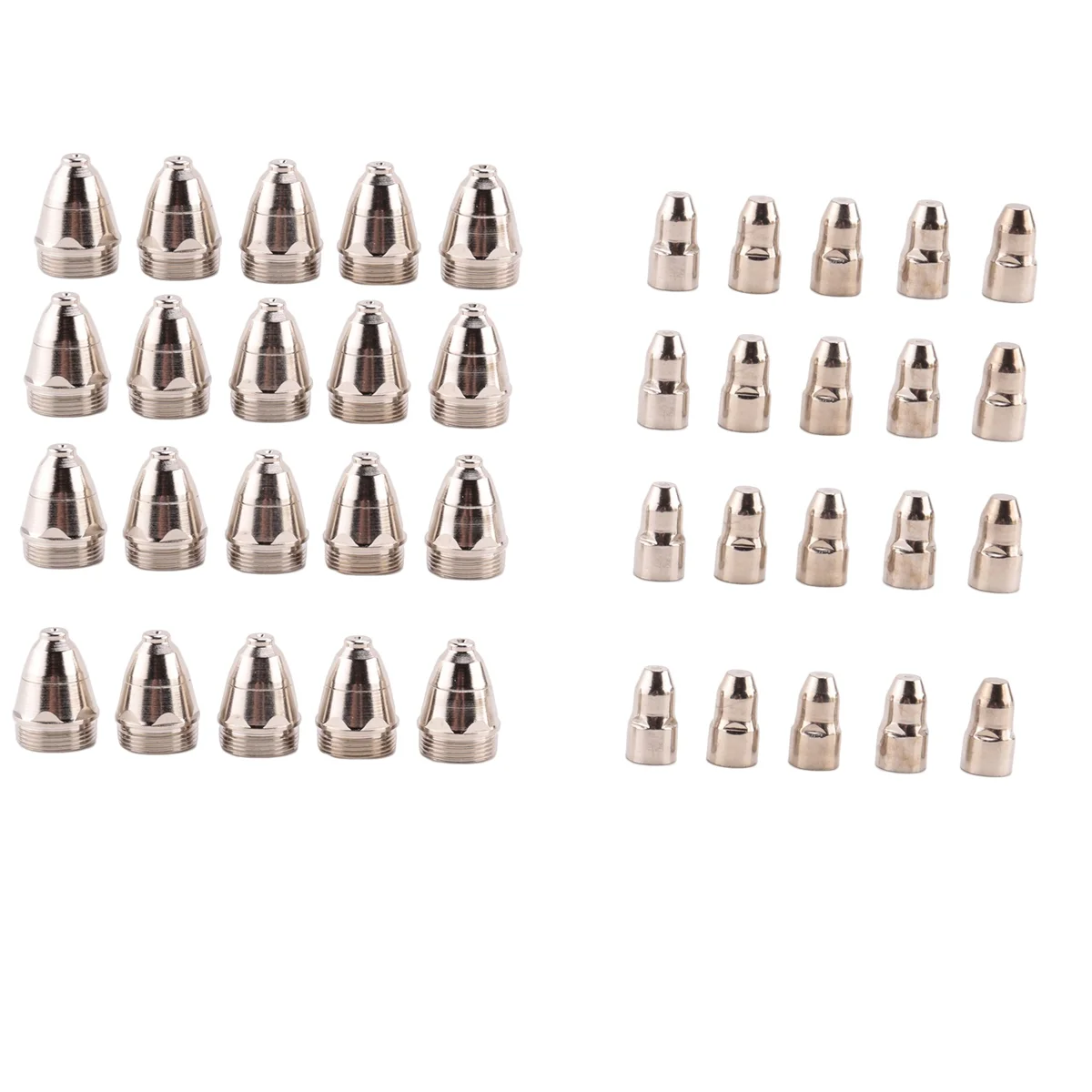 플라즈마 절단 토치 예비 부품 액세서리, P80 깍지 팁 전극 소모품, 1.3mm, 40 개