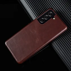 Handmade Genuine Leather Vintage Aesthetic Phone Case Cover - Galaxy S20 FE (Dark brown 05)