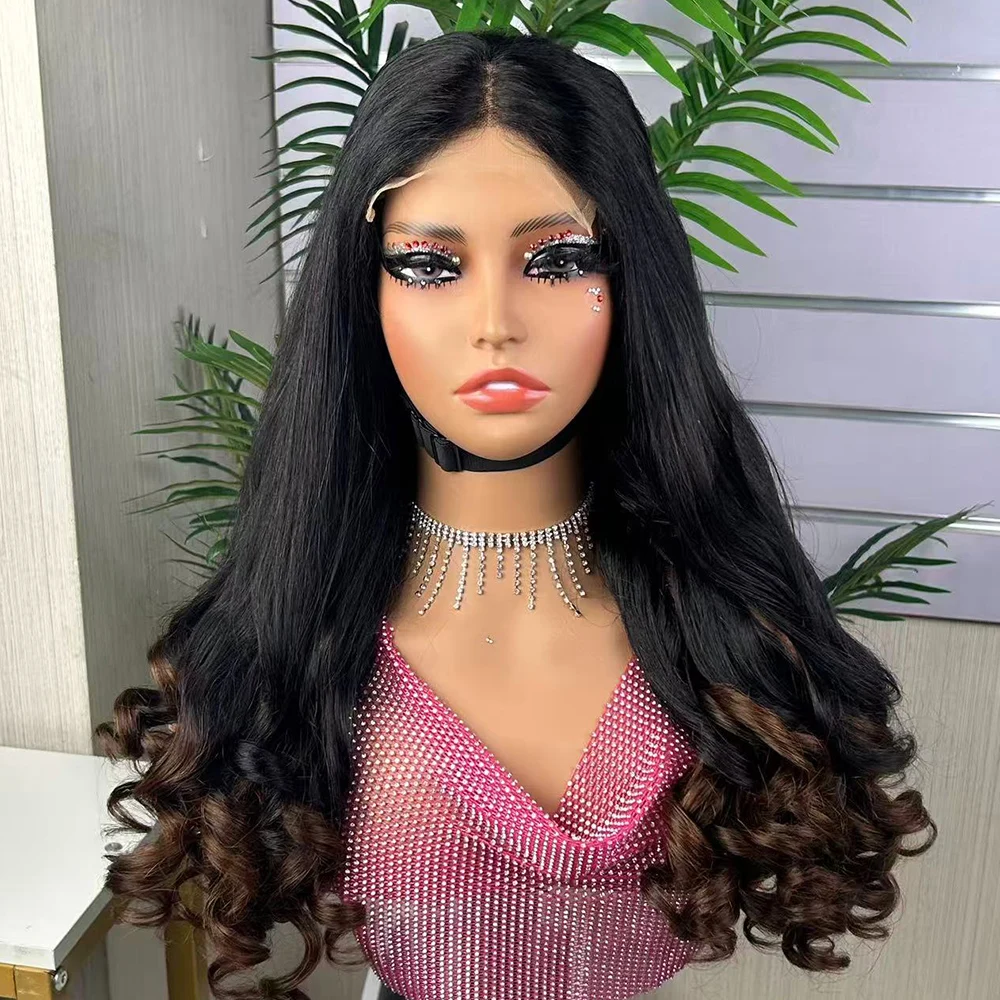 5x5 Lace 350% Density  Flower Curly Wave Human Hair Wig Double Drawn Human Hair Wig Transparent Lace Front Wig for Black Women