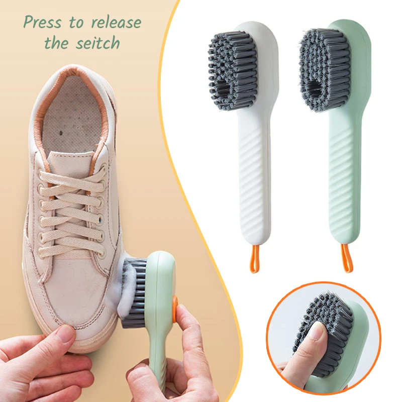 1pc Multifunction Automatic Shoe Brush Soap Liquid Adding Shoe