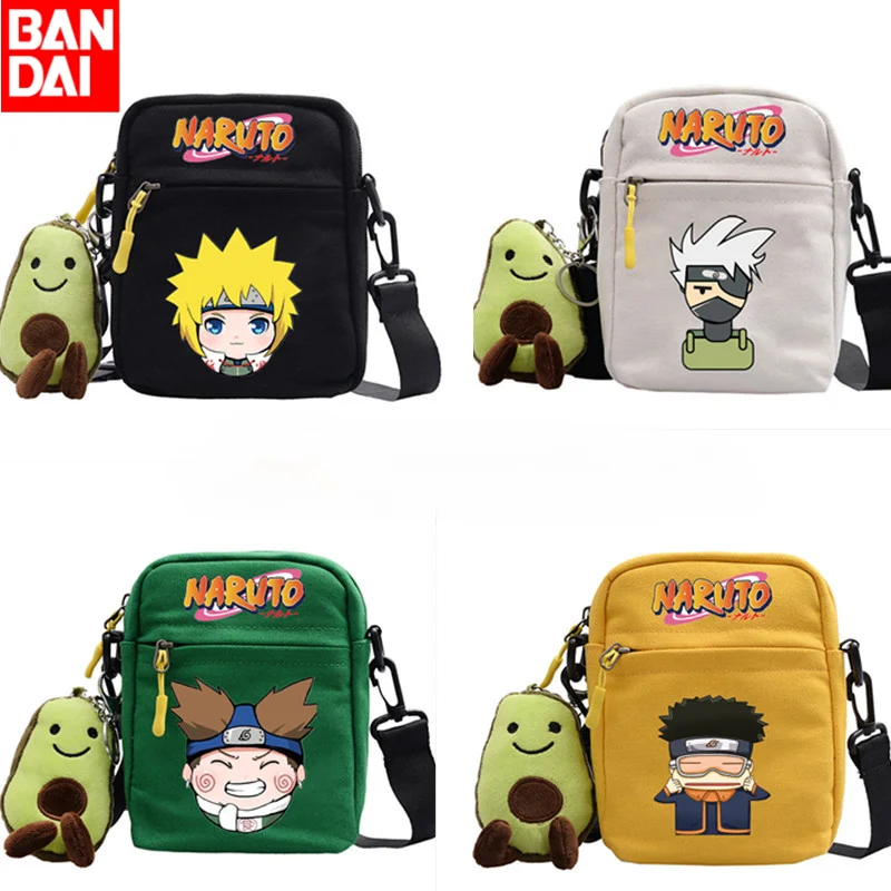 

Сумка на плечо Bandai «Наруто», маленький холщовый мессенджер с куклой-подвеской, рюкзак для девочек и мальчиков, подарок на день рождения