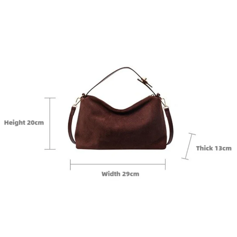 Advanced Retro Bag for Women's 2026 New Textured Frosted Shoulder Bag with Large Capacity Crossbody Commuting Tote Bag