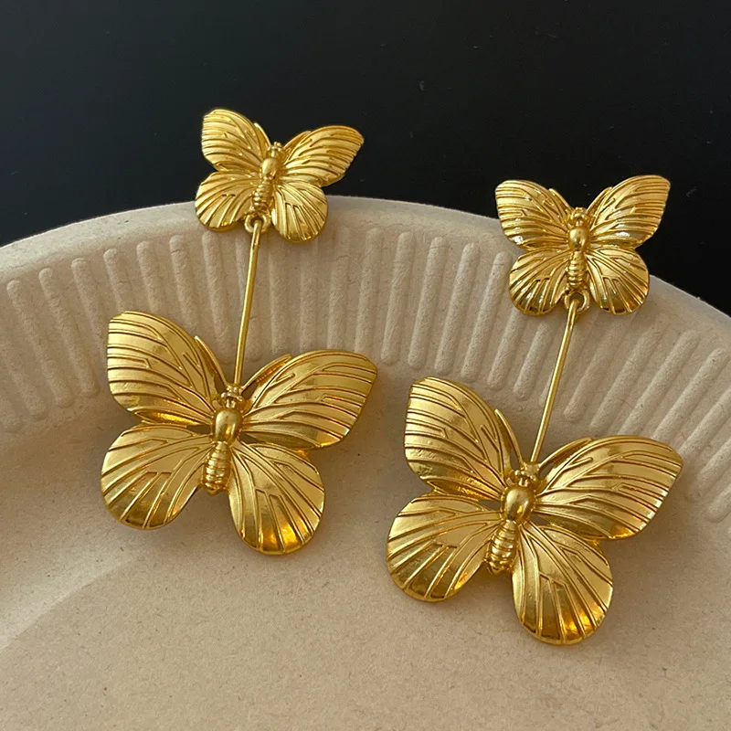 【STONEHENgE】Love Duet〜14K Butterfly Shaped Earrings 4231440328-a.png