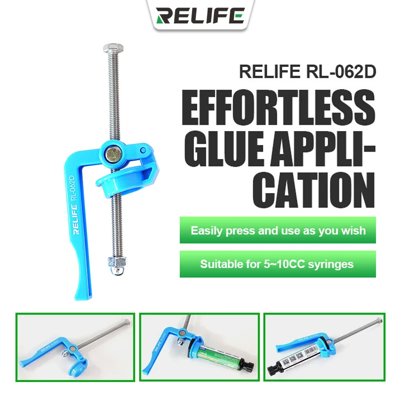 

RELIFE RL-062D Manual Glue Gun High Strength Injection Molding for 5~10CC Syringe Soldering Oil Paste Structural Adhesive Tool