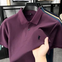 Designer marque 100% coton manches courtes polo chemise de luxe mode pony broderie hommes affaires loisirs été nouveau Respirabilité golf T-shirt 5