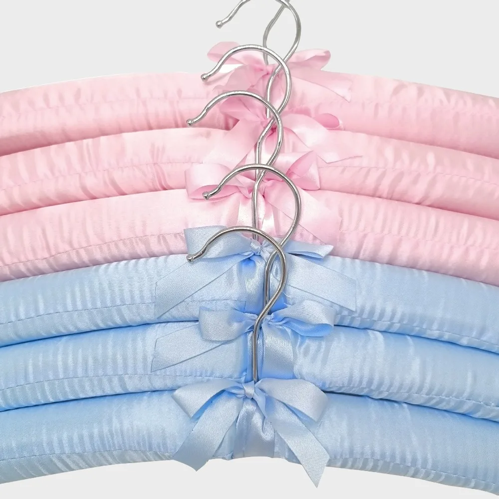 Coat Satin Padded Clothes Silk Wrapped Display Hanger Sponge Hangers Clothes Hanger 5PCS
