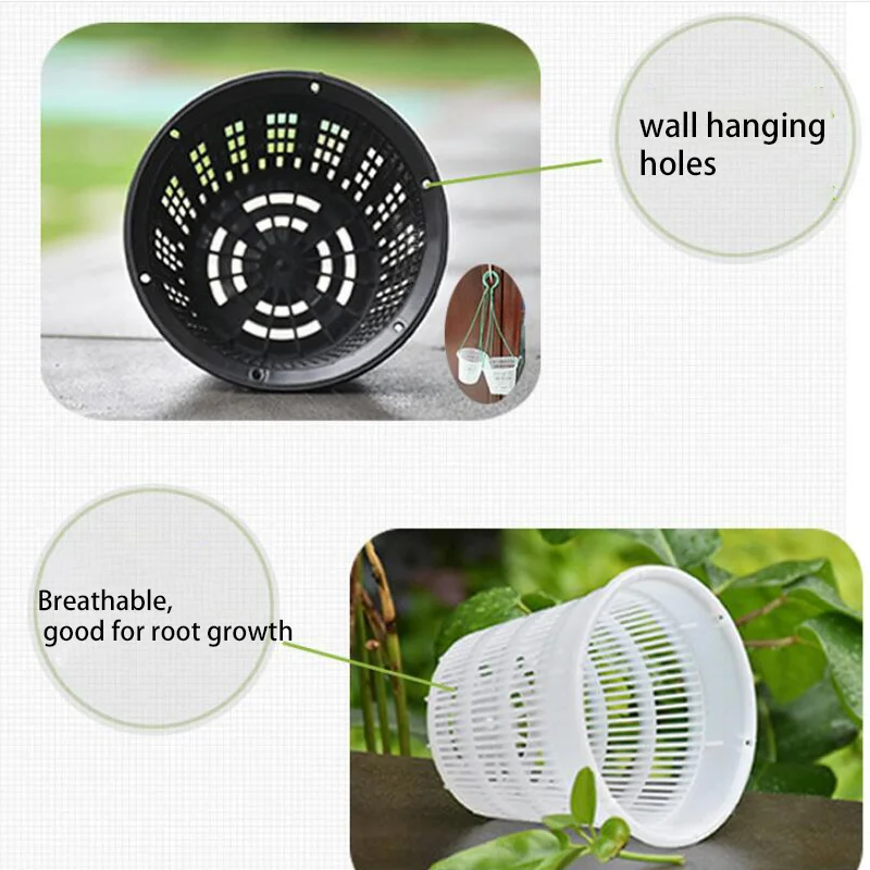5pcs Meshpot Root Control Clear Pot for Orchid Planting with Air Holes Planter Plastic Flower Pots Home Gardening Decoration flower pot hydroponic flower pot plant pot