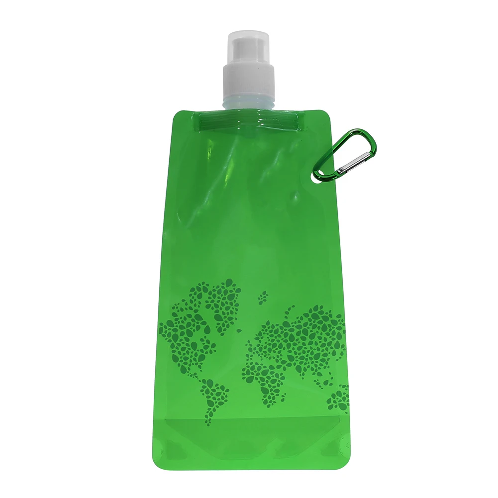 Compact Foldable Water Bag with Clip - Leak-Proof Travel Bottle