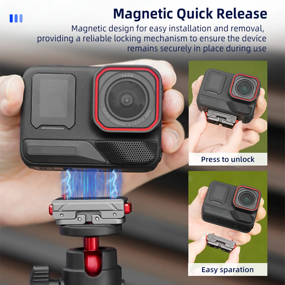 Insta360 Magnetic Adapter Mount Portable Tripod Compatible