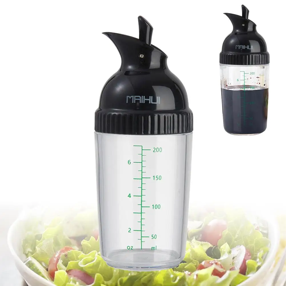 200ml Salad Dressing Shaker Cup Universal Manual Sauces Mixer Container Leakproof Bottle Salad Gadget Kitchen S2V7 salad dressing shaker
