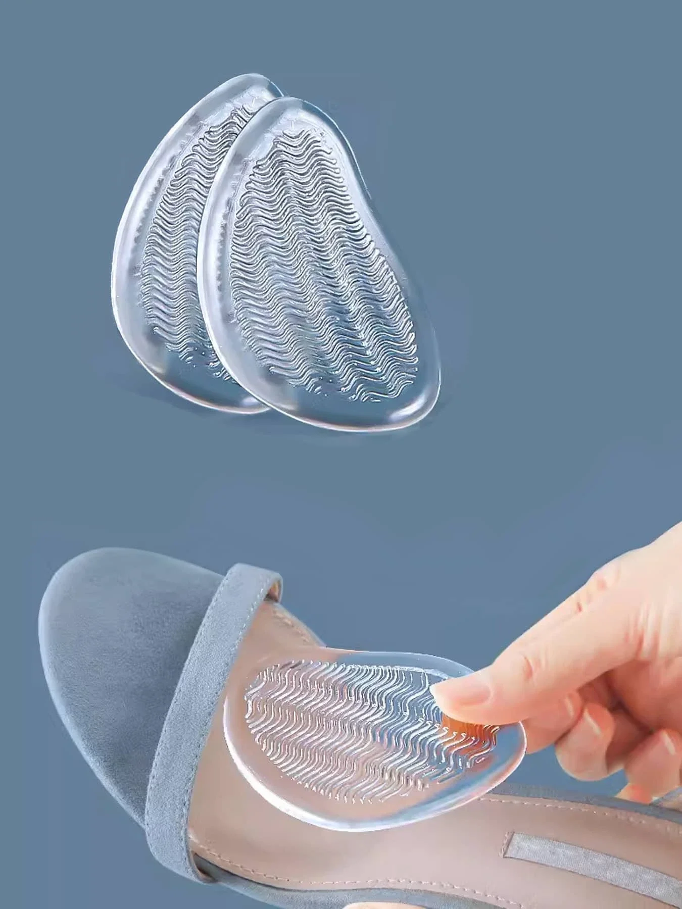 2 Pairs Forefoot Insert Cushion Pads For Women Shoes Anti Slip Silicone Foot Pain Relief Pads For High Heels Sandals Gel Shoe In